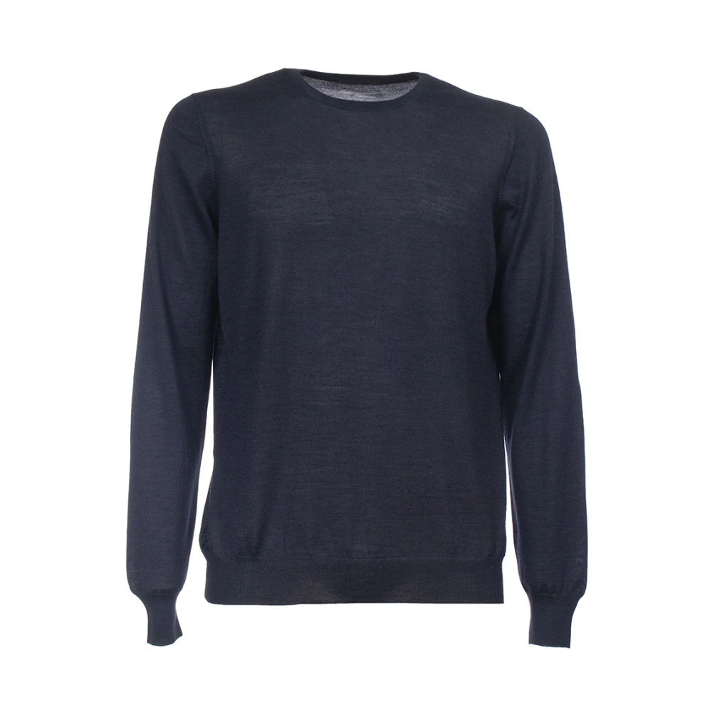 Gran Sasso Slim Fit Wol Zijde Trui Blue Heren