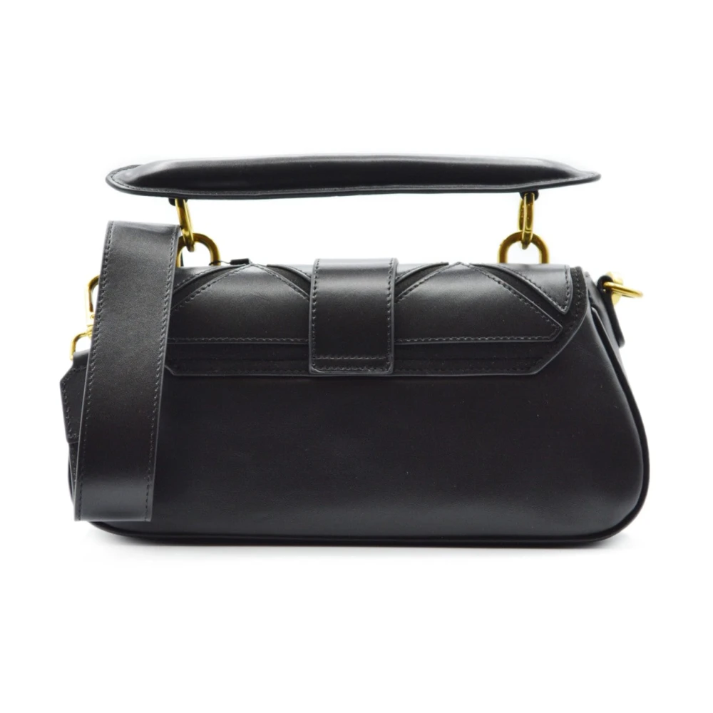 La Carrie Leren Suède Handtas Geborduurd Black Dames