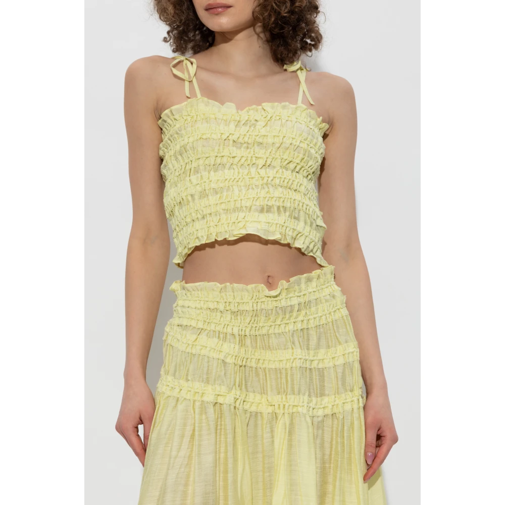 TORY BURCH Gerimpelde camisole top Yellow Dames