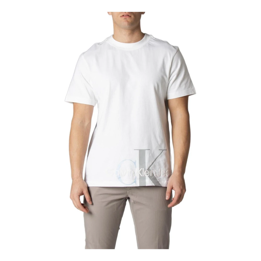 Calvin Klein Jeans Witte katoenen T-shirt voor heren White Heren