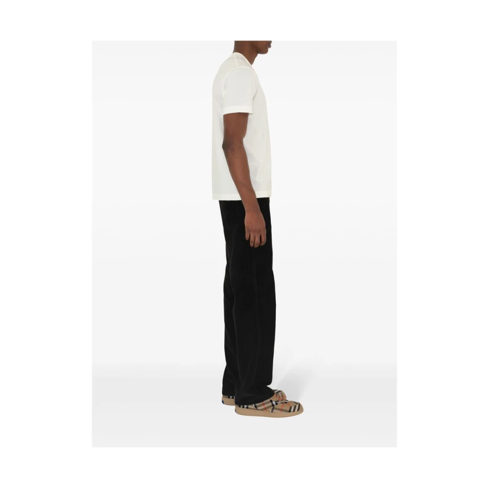 Burberry Wit Geruit Jersey T-shirt White Heren
