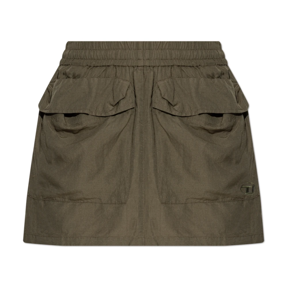 Diesel Kvinno Grön Kjolar Dam, M, Linne, O-Cean-S2 Kjol