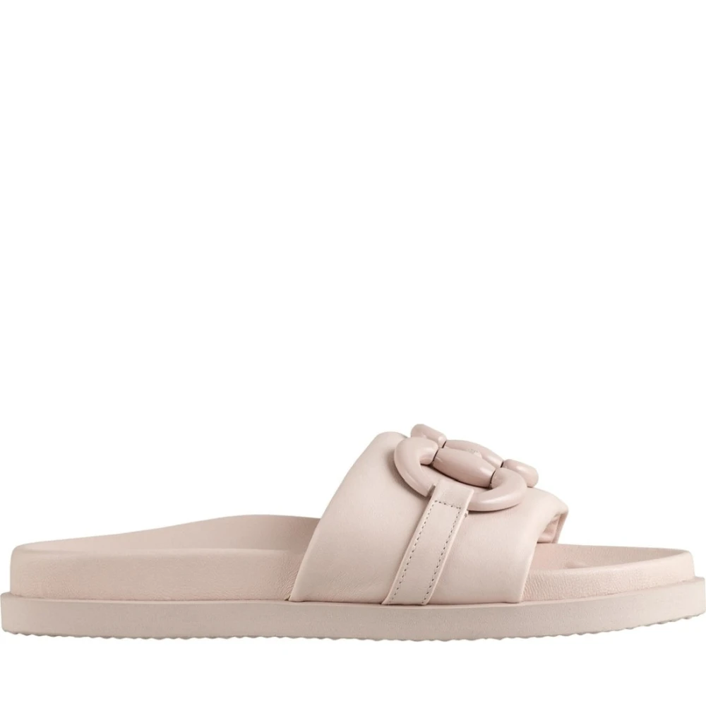 Högl Women's Beige Comfort Leather Sliders For