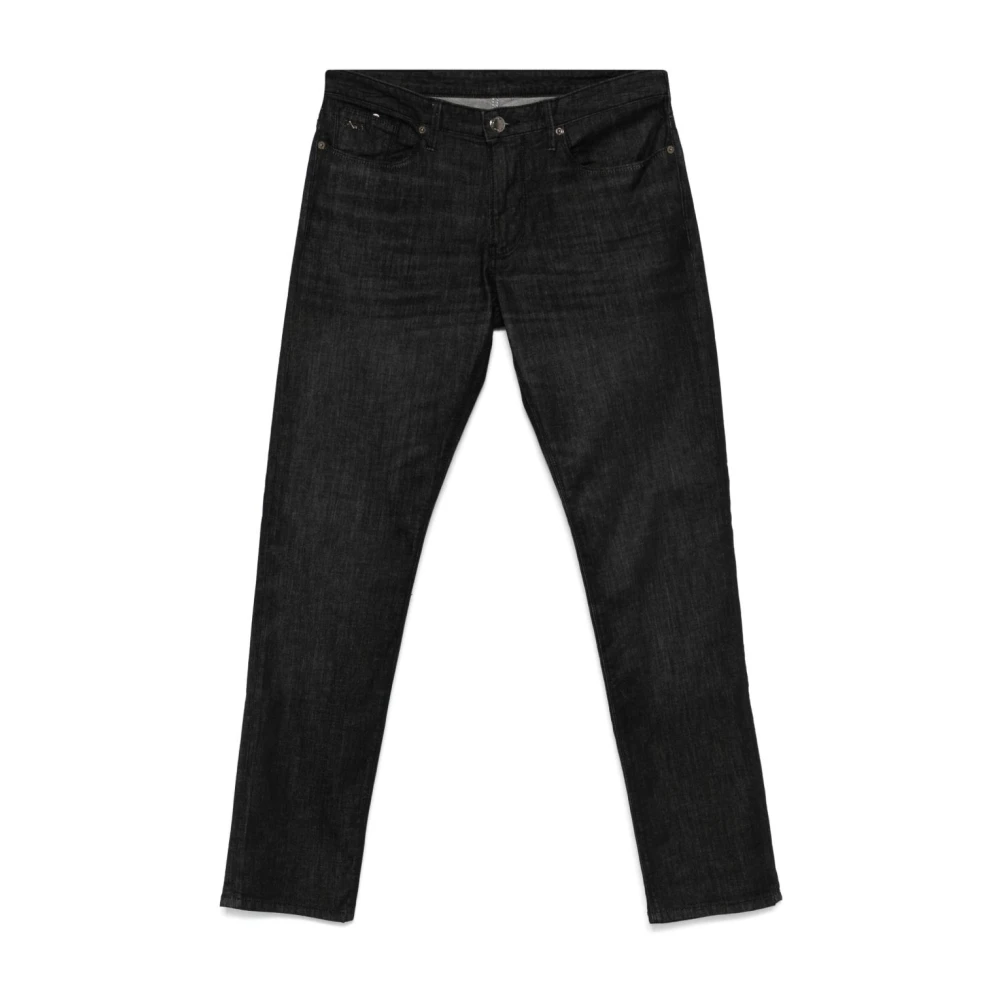 Emporio Armani Blauwe Jeans met Zwarte Details Blue Heren