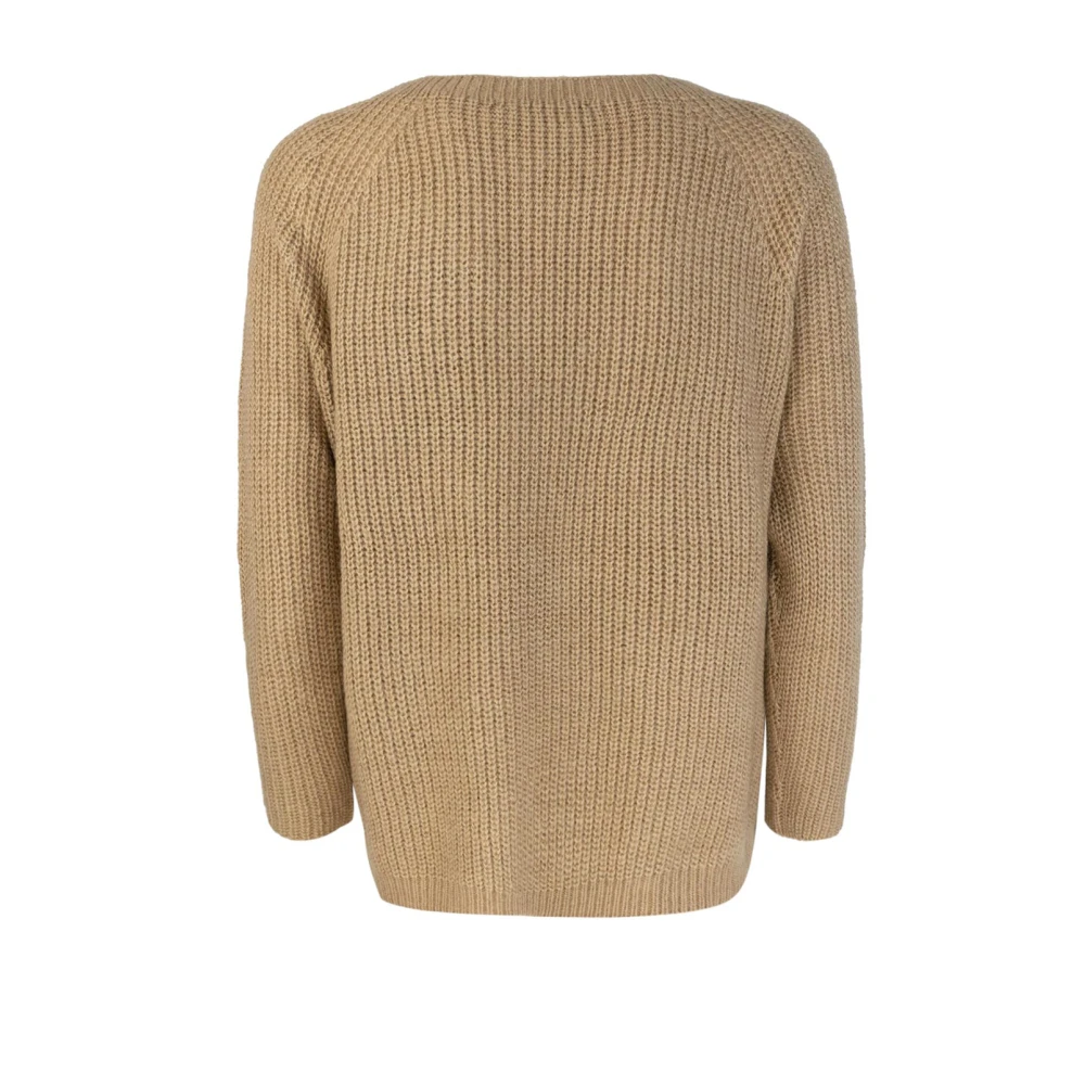 Max Mara Bruine Crewneck Sweater Mohair Mix Brown Dames