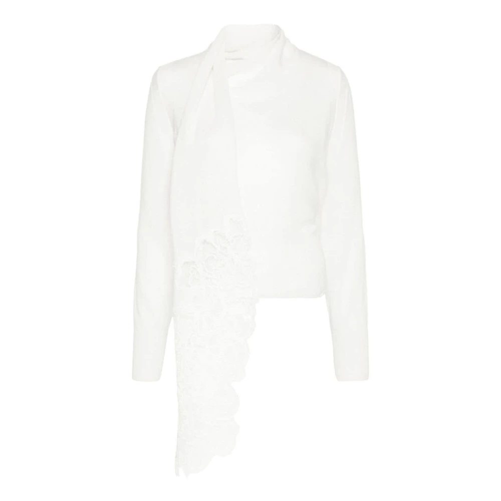 Ermanno Scervino Witte Trui met Ronde Hals White Dames