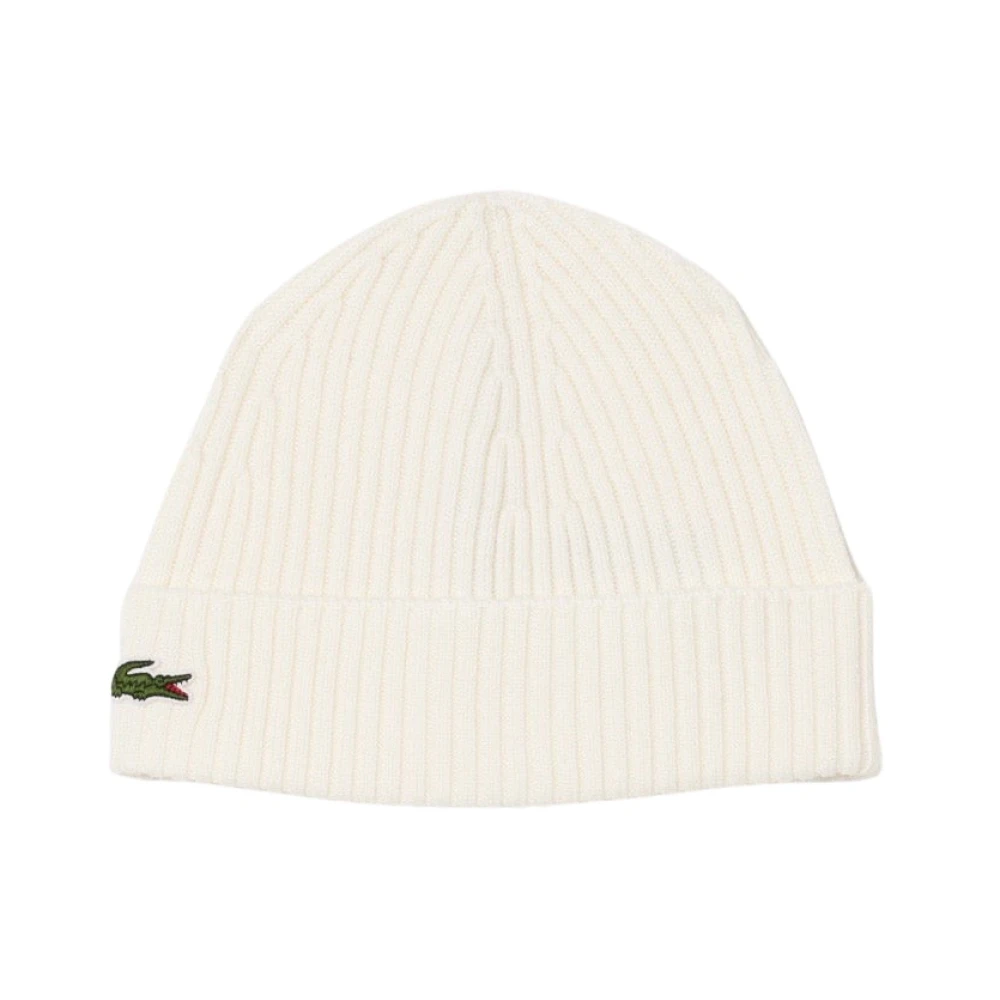 Lacoste Witte Beanie Muts voor Stijl White Heren