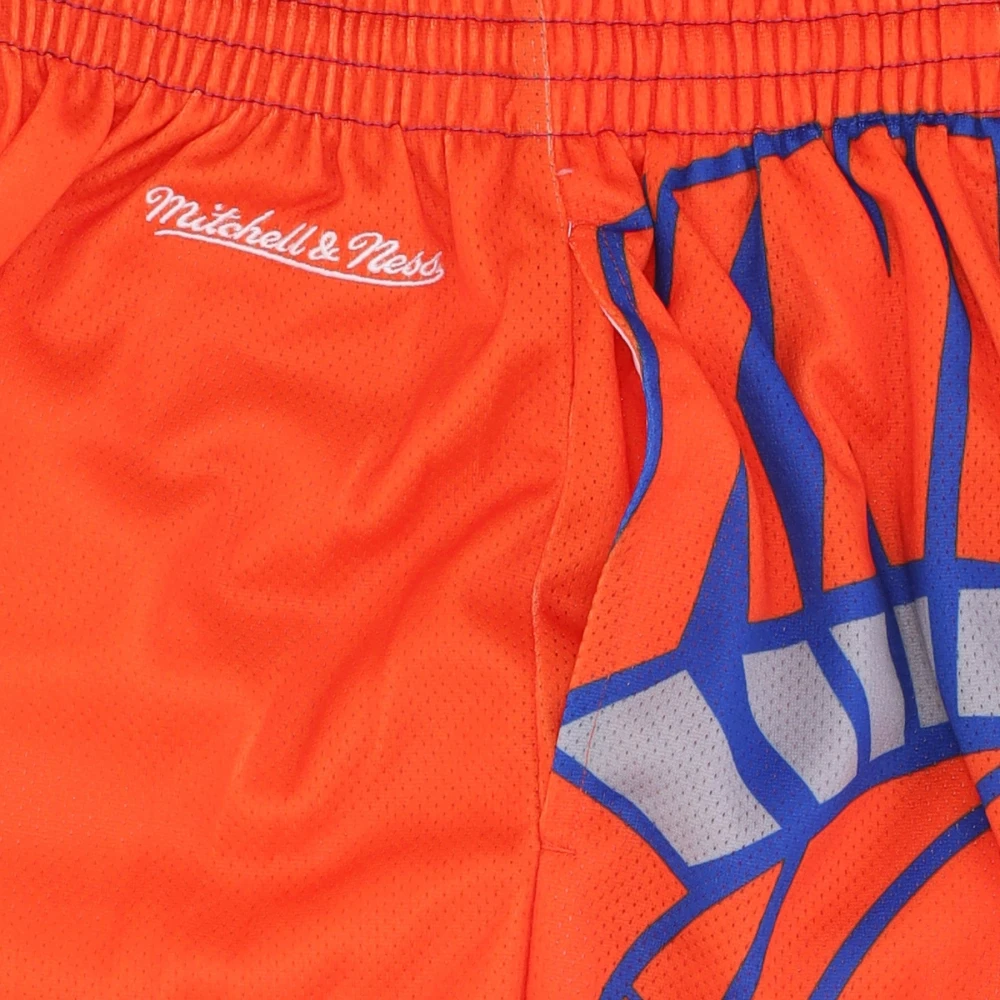 Mitchell & Ness NBA Big Face Basketball Shorts Blue Heren
