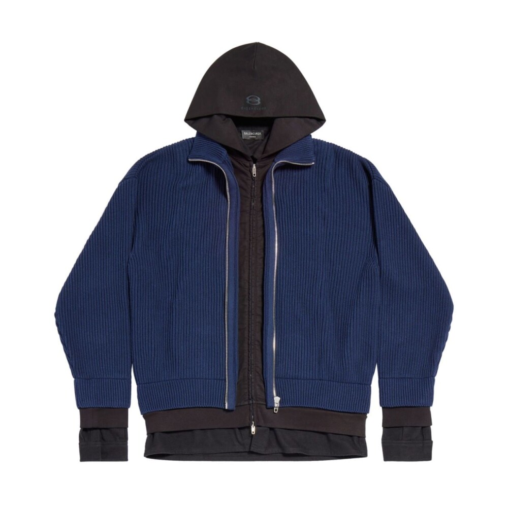 Blue Layered Knit Sweater | Balenciaga | Light Jackets | Miinto