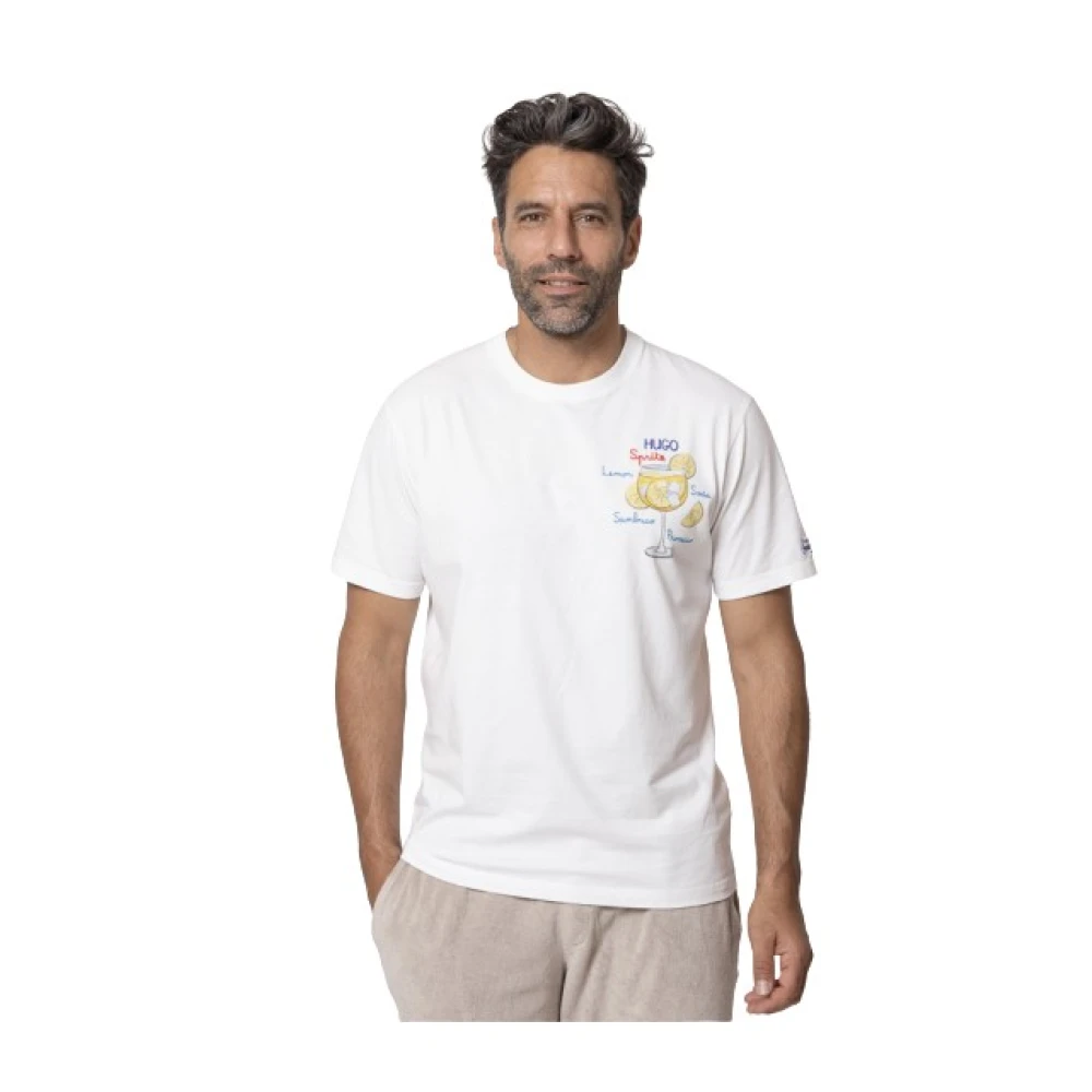 MC2 Saint Barth Wit Geborduurd T-shirt White Heren