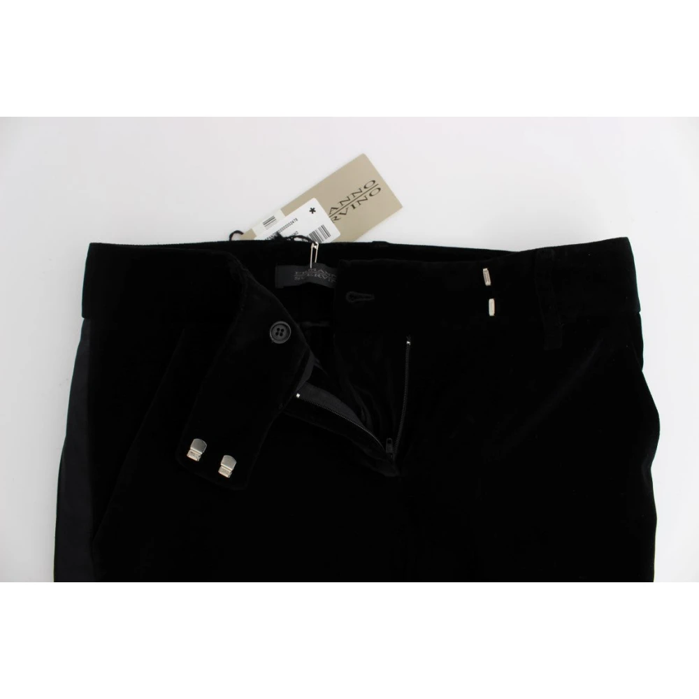 Ermanno Scervino Zwarte Wijde Pijp Zijden Broek Black Dames