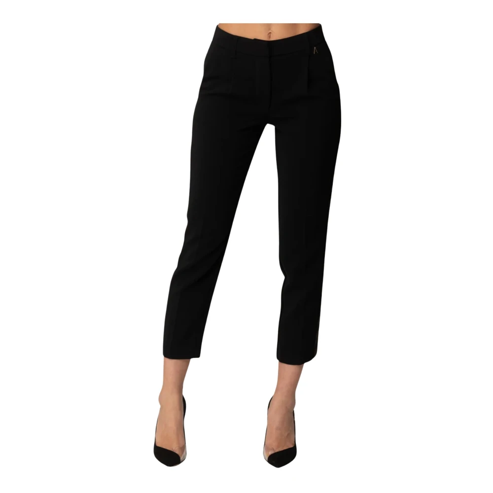 Twinset Cropped Trousers, Female, S, Pantaloni Cropped In Crêpe Black