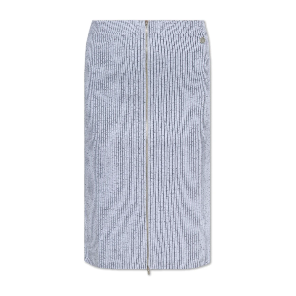 Kenzo Women's Gray Midi Skirts, Xs, Ribbed Skirt