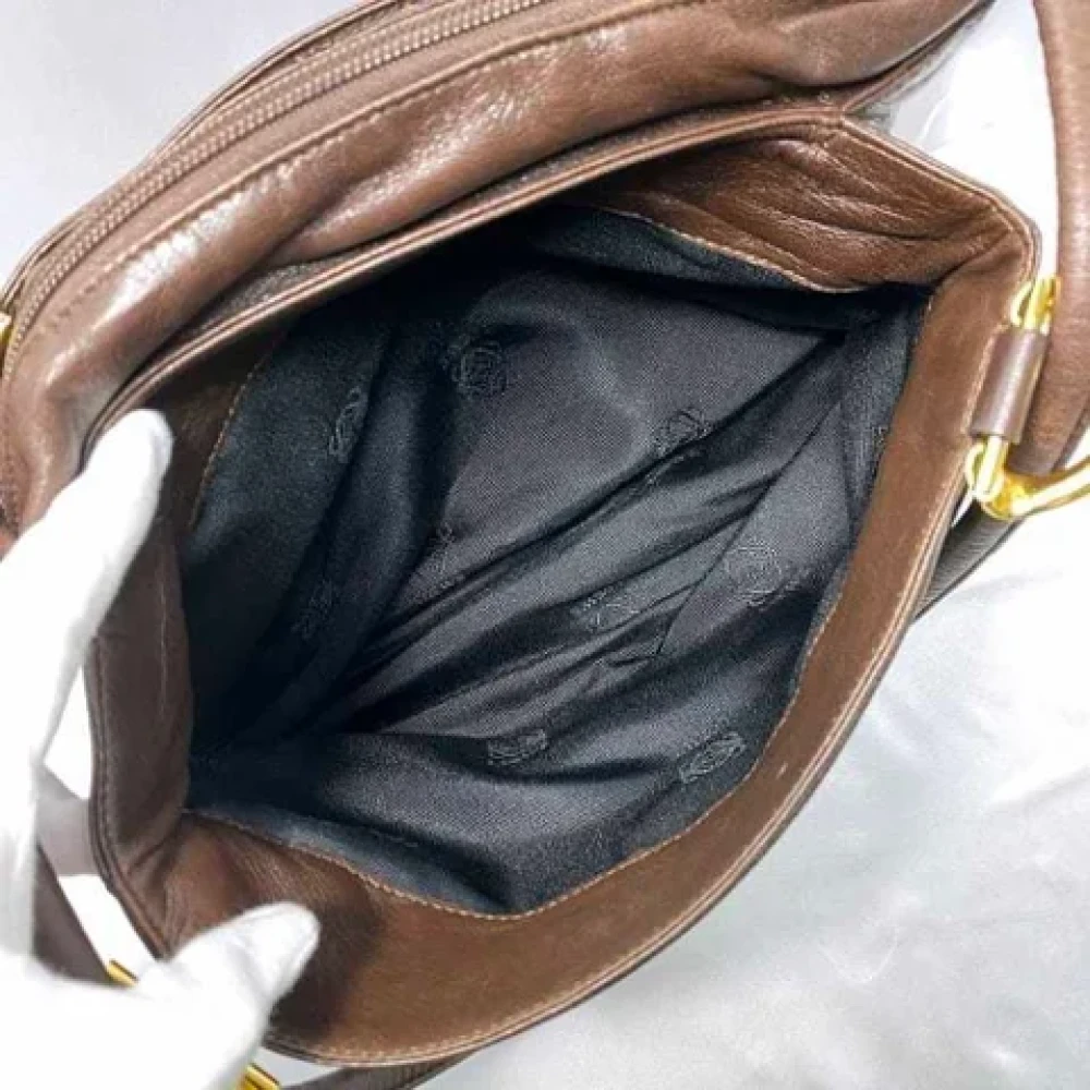 Loewe Pre-owned Fabric shoulder-bags Brown Dames