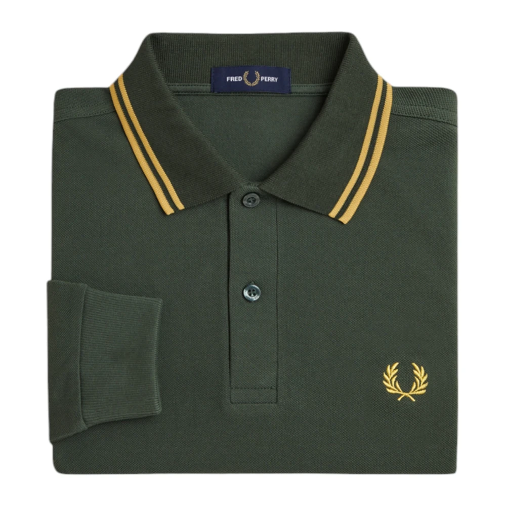 Fred Perry Groene Twin Tipped Polo Shirt Green Heren