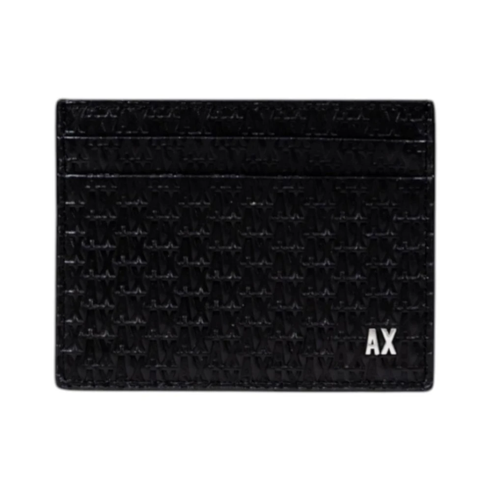 Armani Exchange Uomo Nero Portafoglio Bifold In Pelle