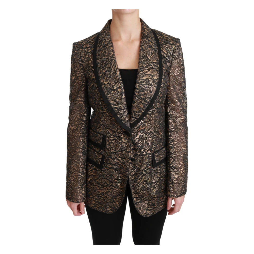 Dolce & Gabbana Women's Black Single Breasted Coat - Blazers - L - Jackets