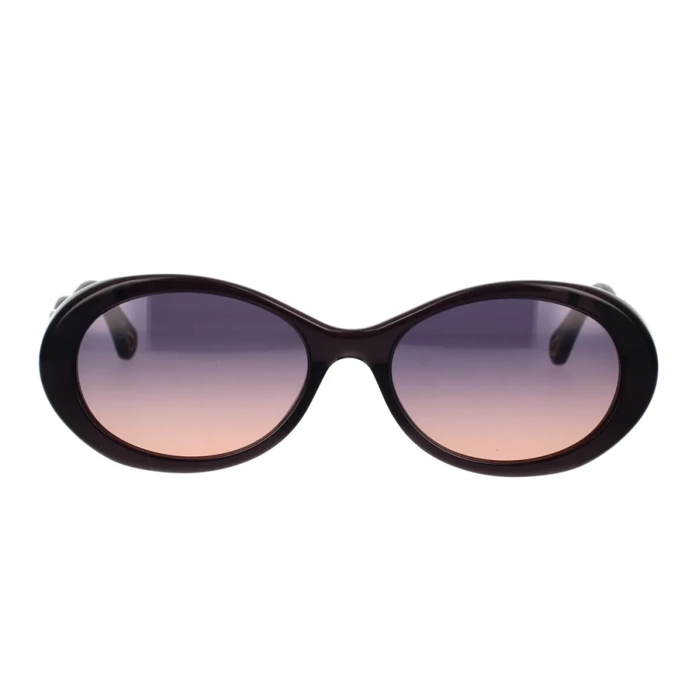 Chloé Women's Gray Oval Sunglasses With Wave Inspired Arms - Sunglasses - 56 Mm - Accessories