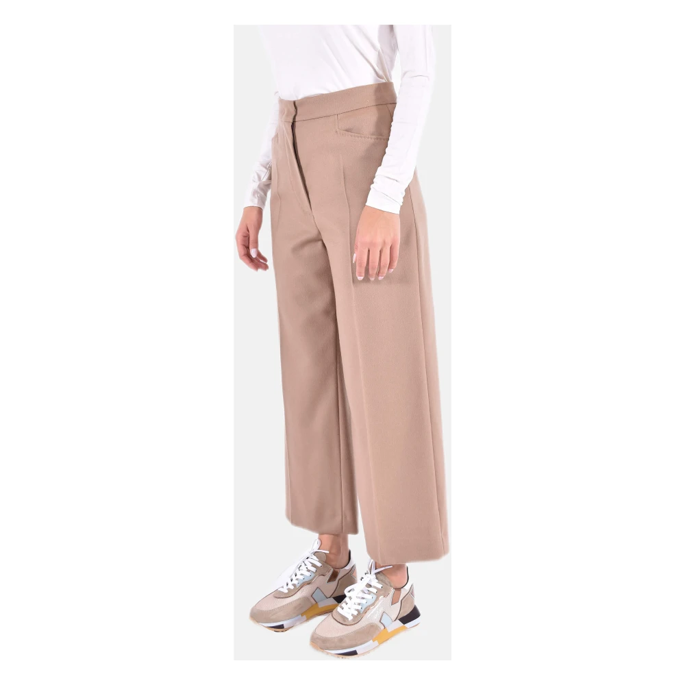 Max Mara Studio Geknipte wollen broek Brown Dames