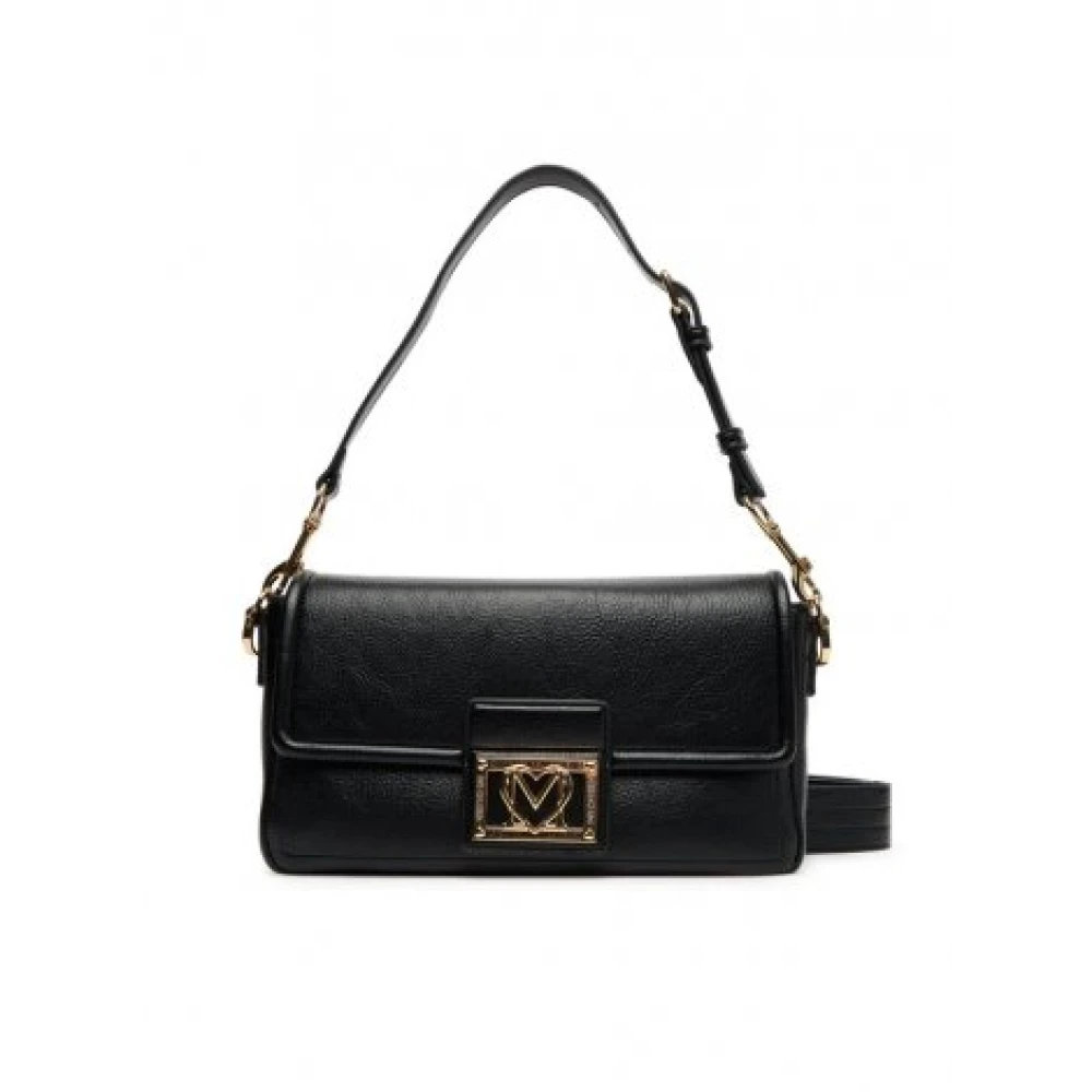 Love Moschino Women's Black Shoulder Bags, One Size, Shoulder Bag With Logo Plaque