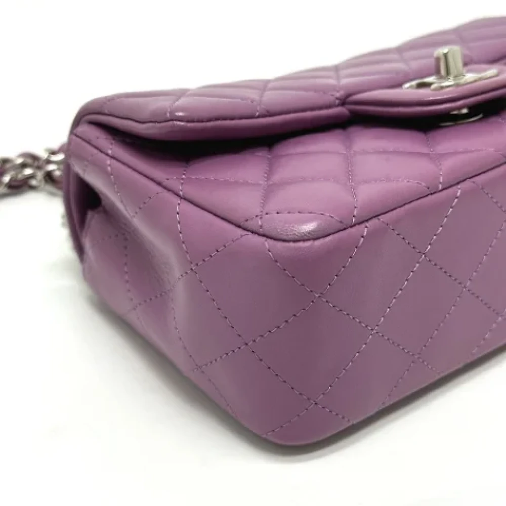 Chanel Vintage Pre-owned Leather chanel-bags Purple Dames