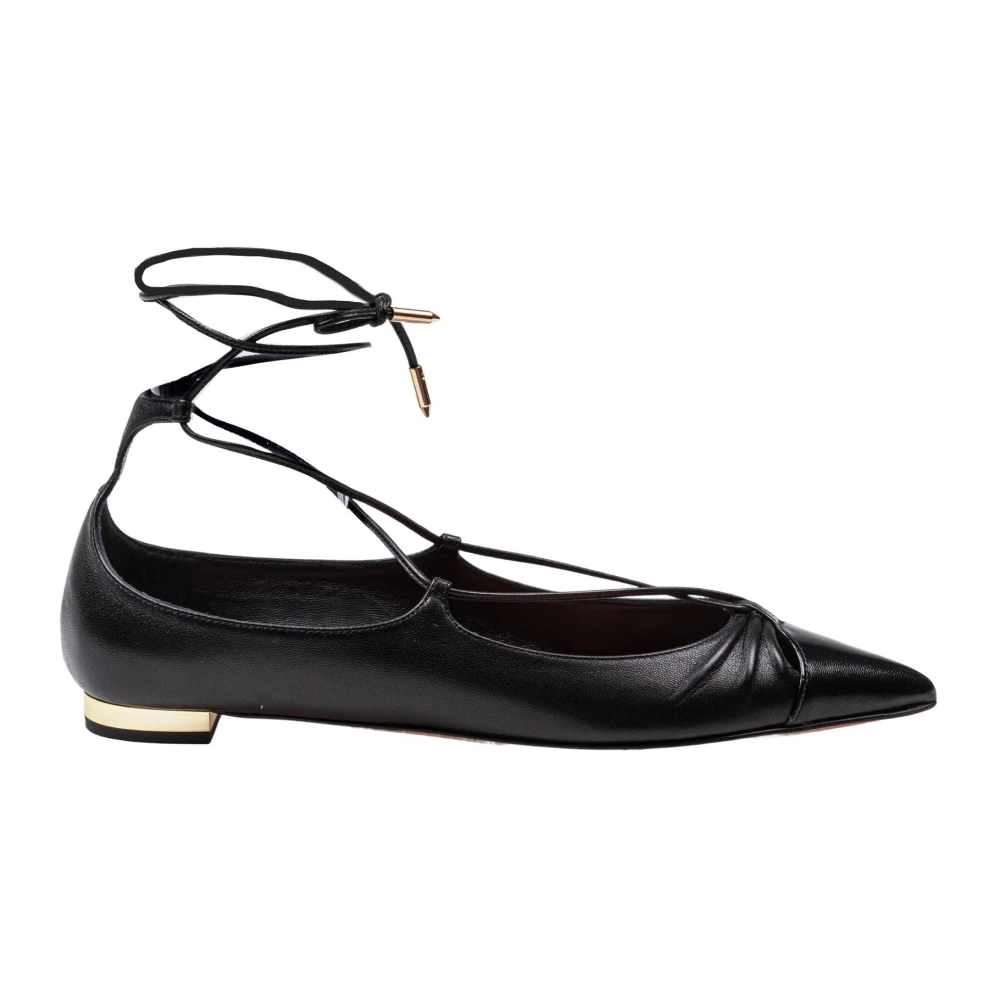 Aquazzura Black Ballerina Shoes, Female, 5 Uk, Gabi Flat