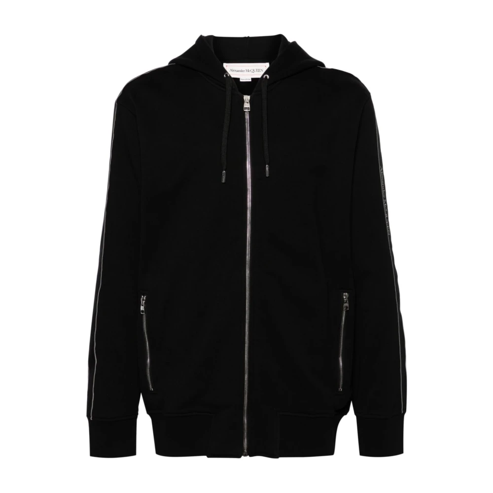alexander mcqueen Zwarte Hoodie Trui Jersey Katoen Black Heren