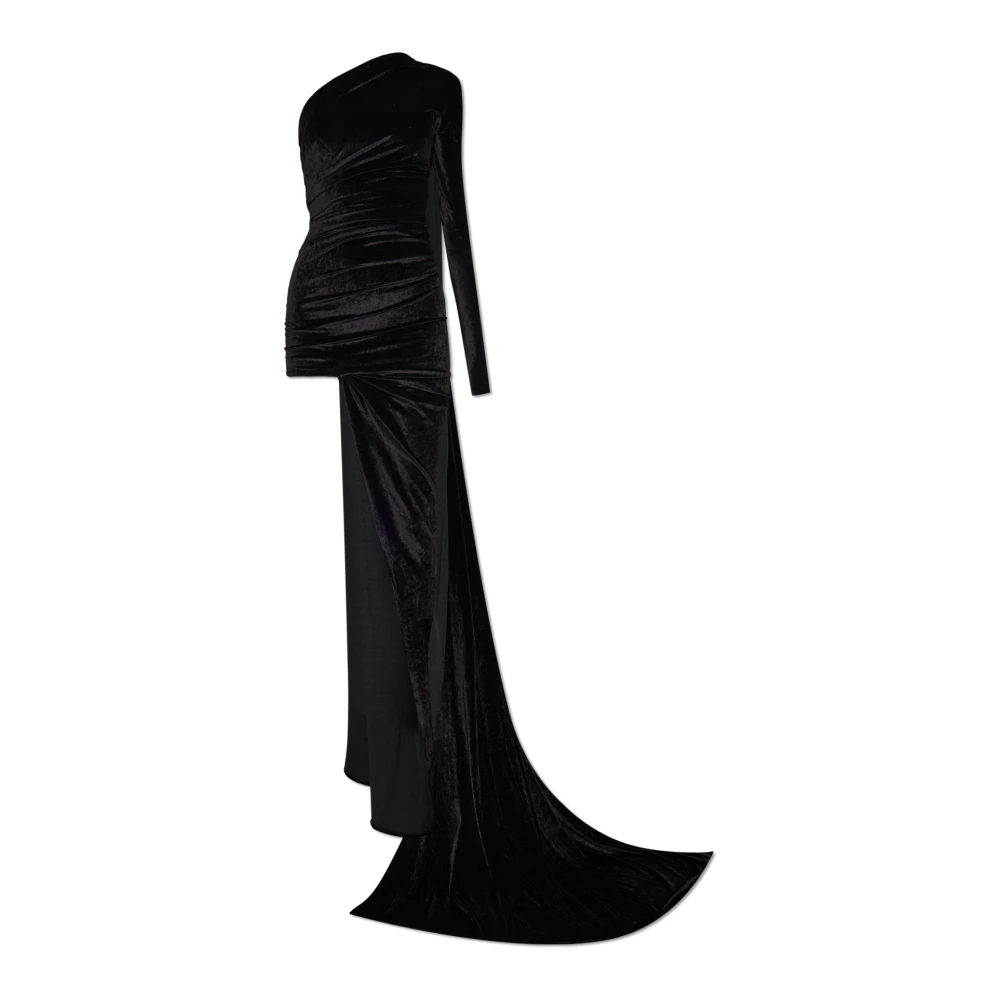 Balenciaga Lange jurk met een asymmetrische snit Black Dames