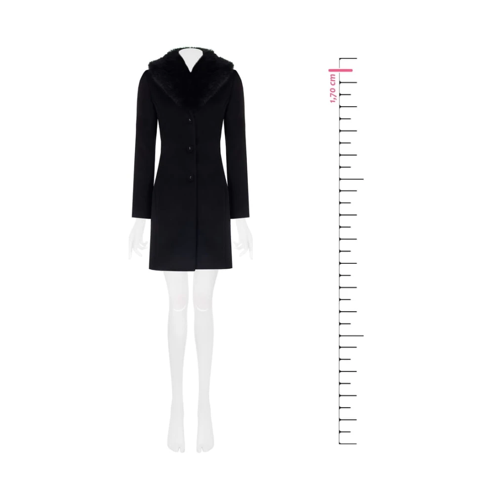RINASCIMENTO Polyester Jas Herfst Winter Collectie Black Dames