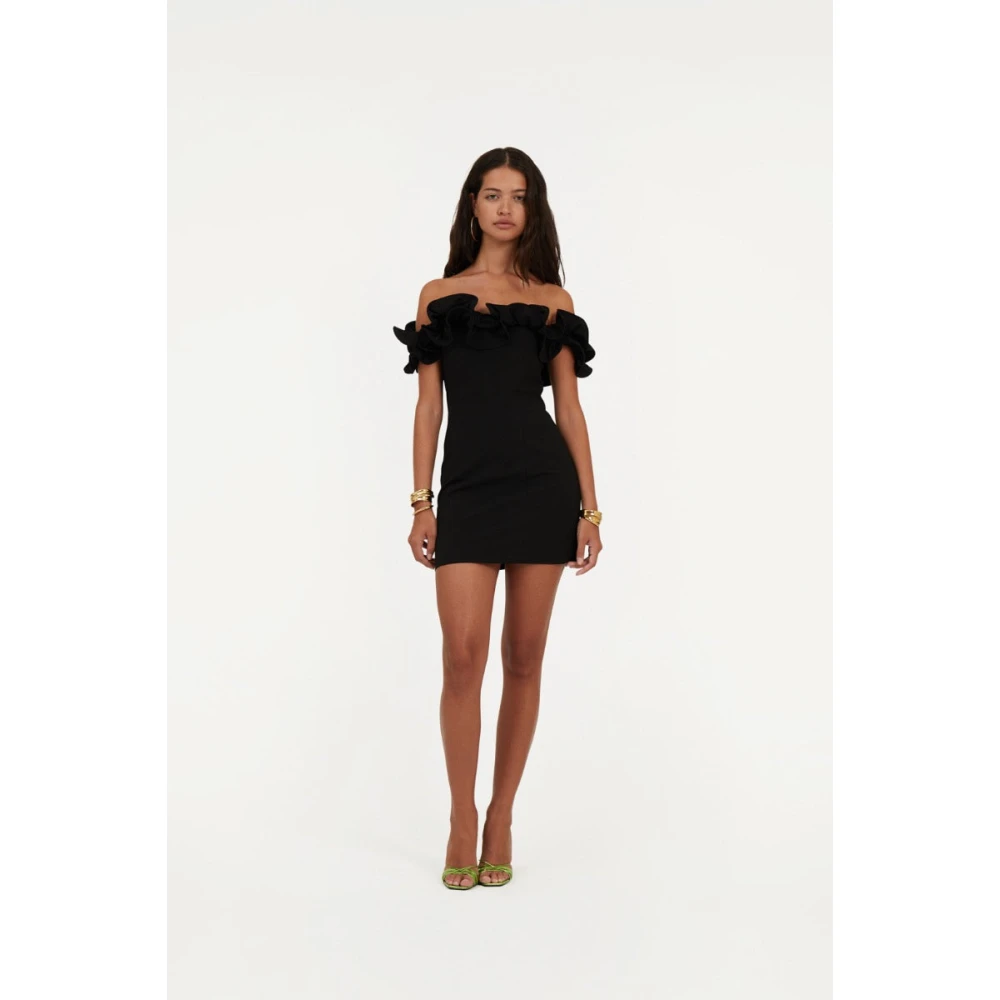 Rotate Birger Christensen Mini Jurk met Ruches Black Dames