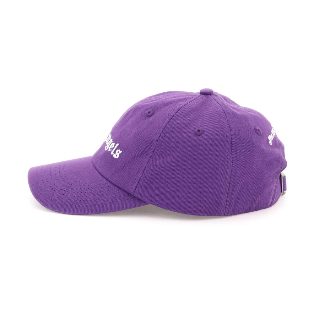 Palm Angels Logo Baseball Cap met Geborduurde Letters Purple Heren