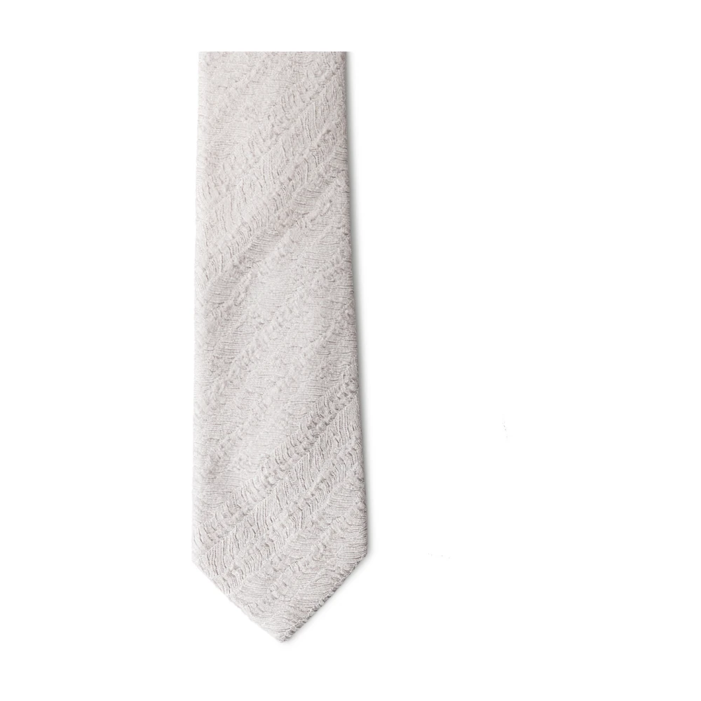 Emporio Armani Zijden Zilveren Stropdas Gray Heren