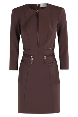 Merlot Midi Klänning med Dragkedjedetalj