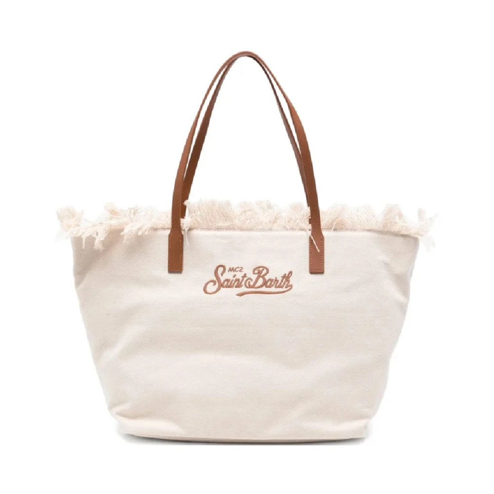 Saint Barth Shopping Bags, Female, One Size, City Bag Fringe Beige