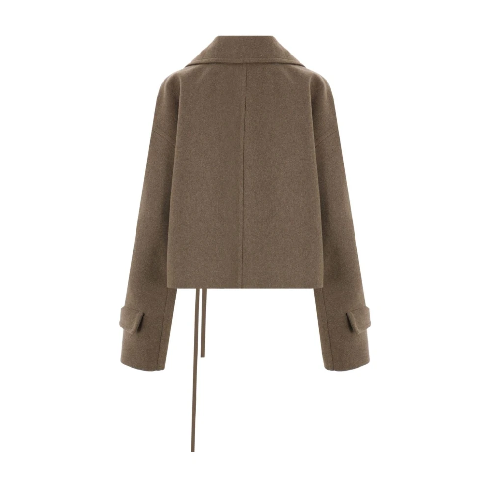 Ann Demeulemeester Groene Wol Oversized Double-Breasted Jas Green Dames