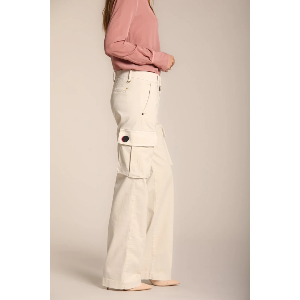 Mason's Cargo broek Victoria in keperstof rechte pasvorm Beige Dames