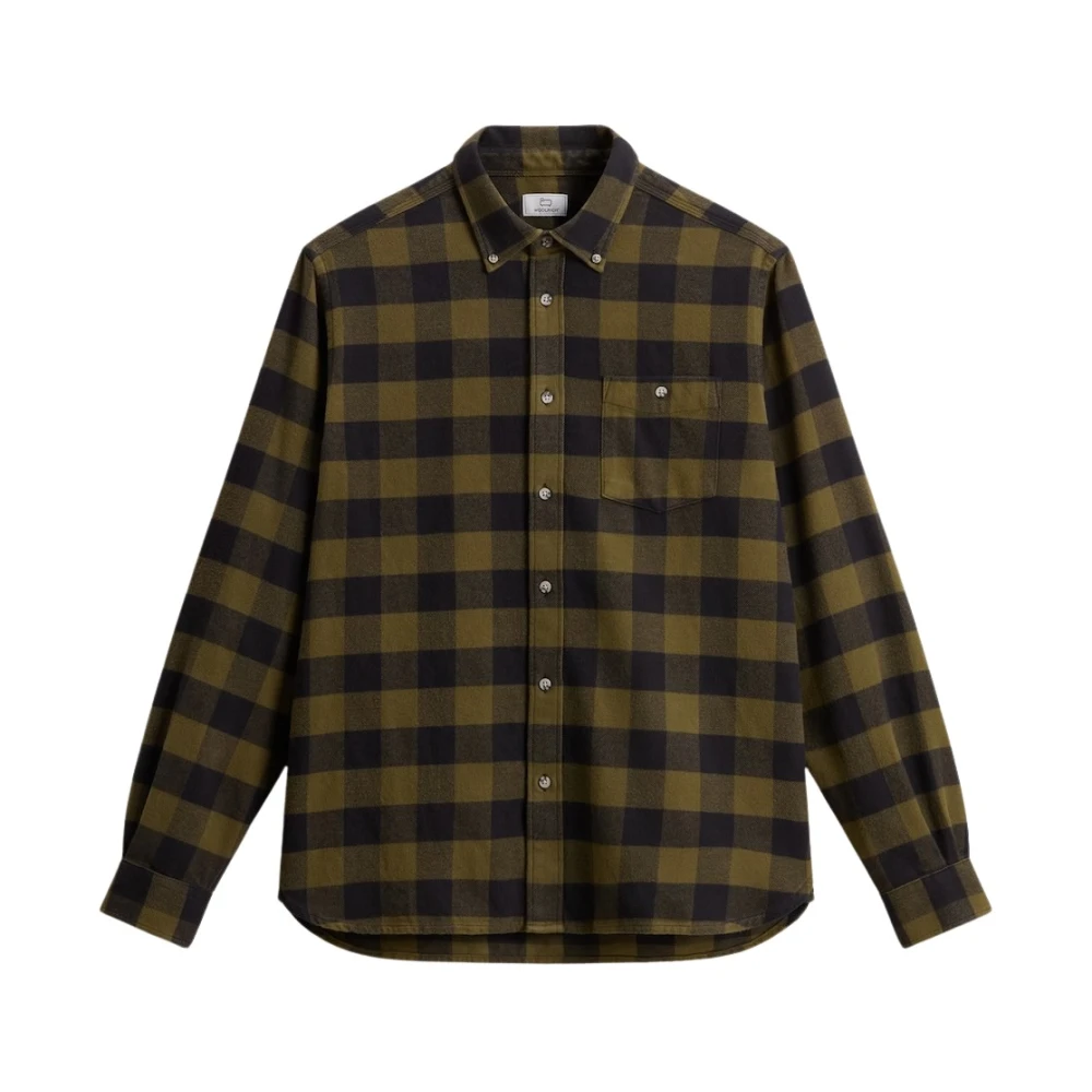 Woolrich Donkergroen Buffalo Ruit Flanellen Overhemd Green Heren