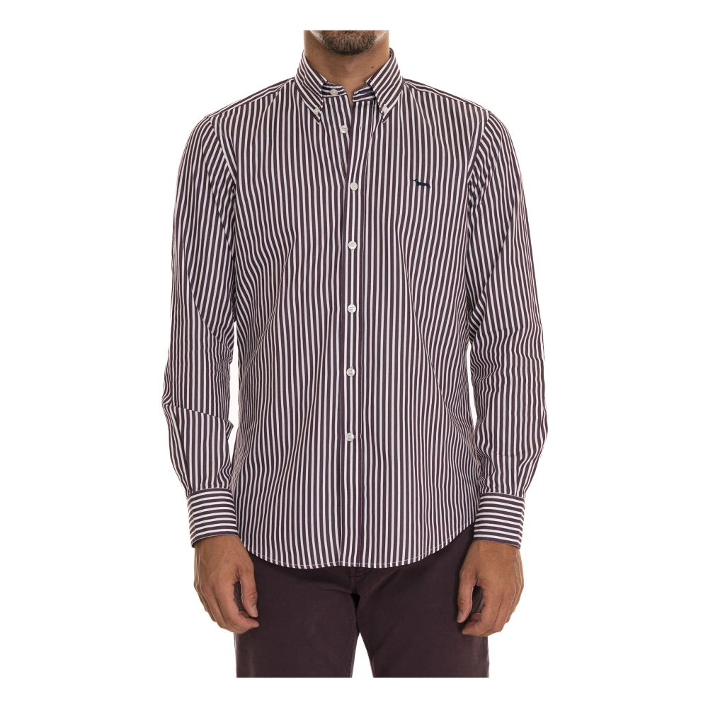 Harmont & Blaine Gestreept Katoenen Overhemd Purple Heren