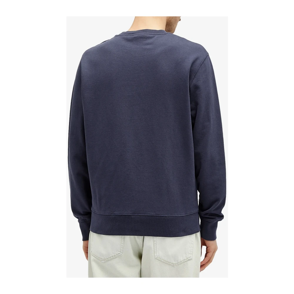 Maison Kitsuné Logo Patch Regular Sweatshirt Blue Heren