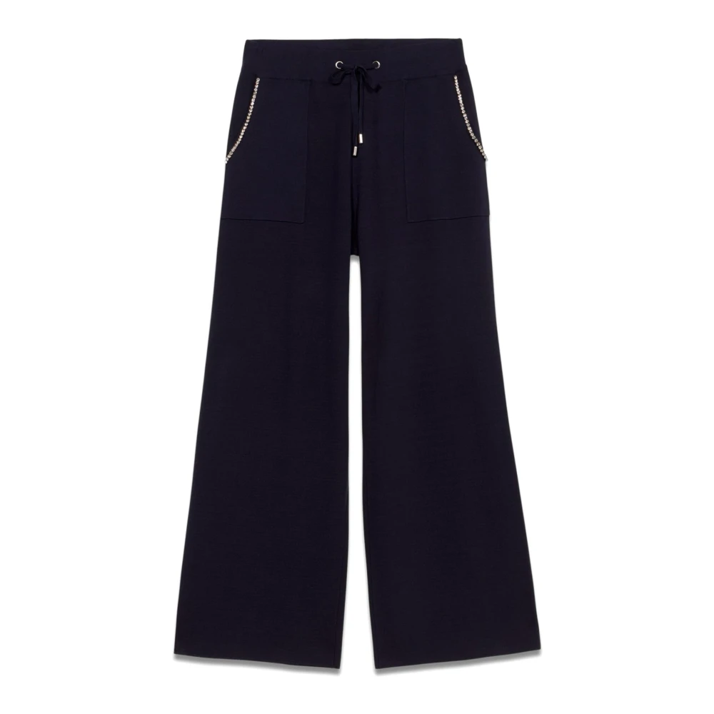Oltre Gebreide Palazzo Broek Blue Dames