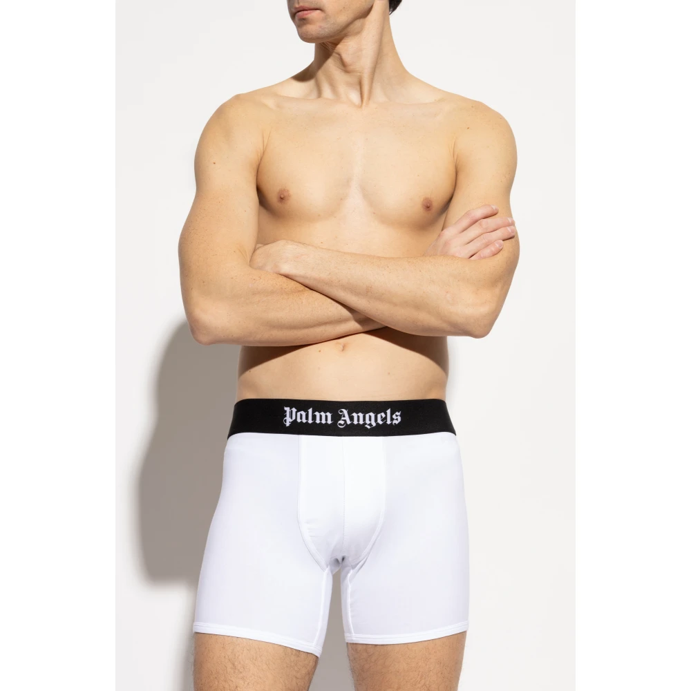 Palm Angels Twee-pack boxers met logo White Heren