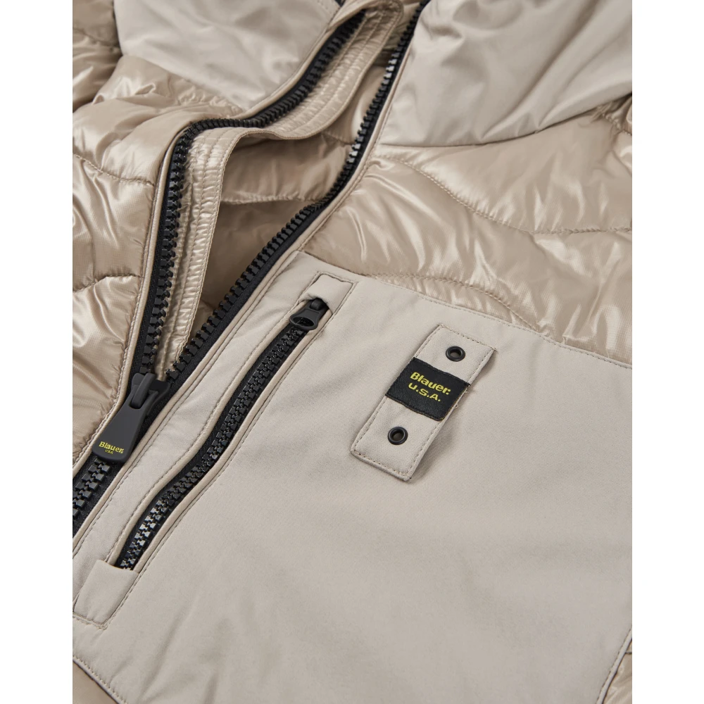 Blauer Beige Jas met Stofmix Beige Heren