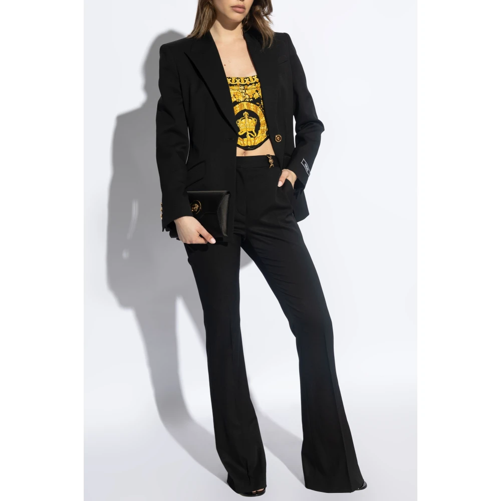 Versace Wollen broek Black Dames
