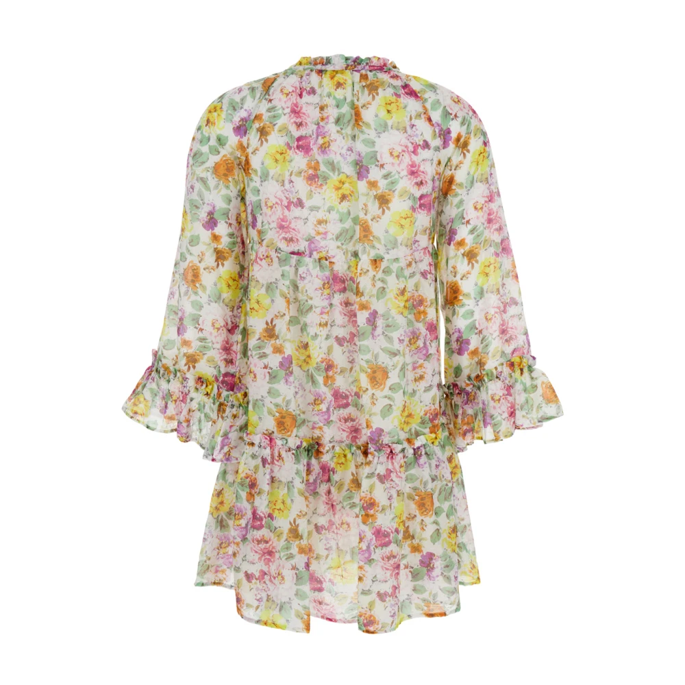 Anjuna Bloemenjurk met gerimpelde mouwen Multicolor Dames