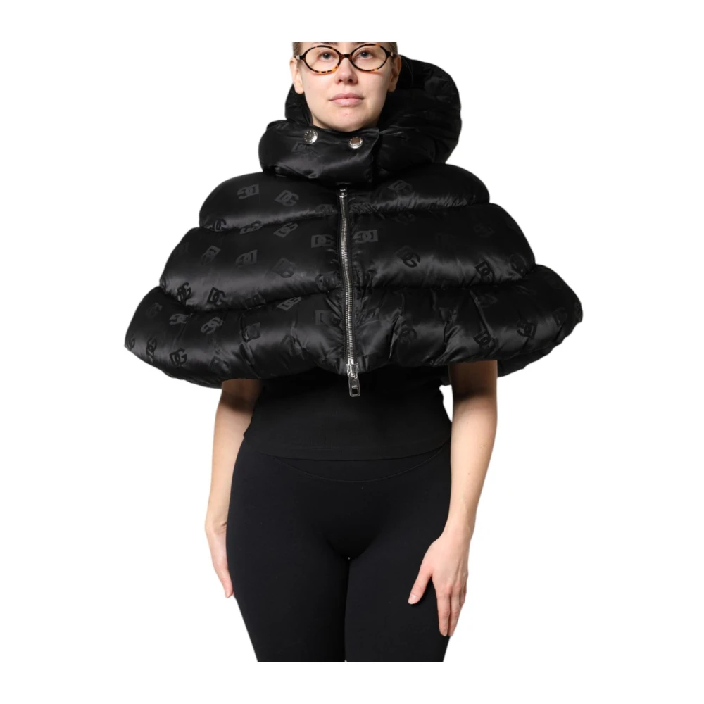 Dolce & Gabbana Women's Black Puffer Hooded Jacket