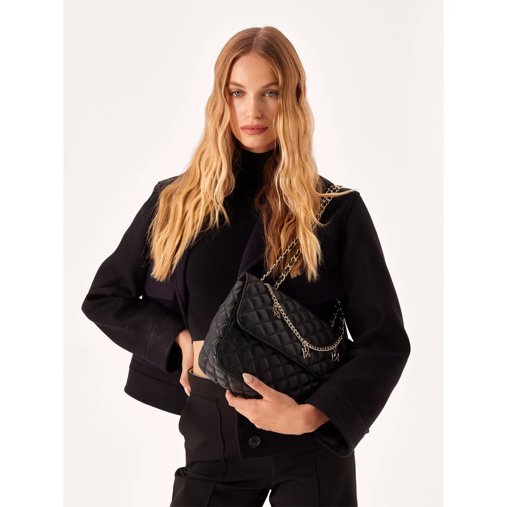 Kazar Gewatteerde handtas versierd met hangerketting Black Dames