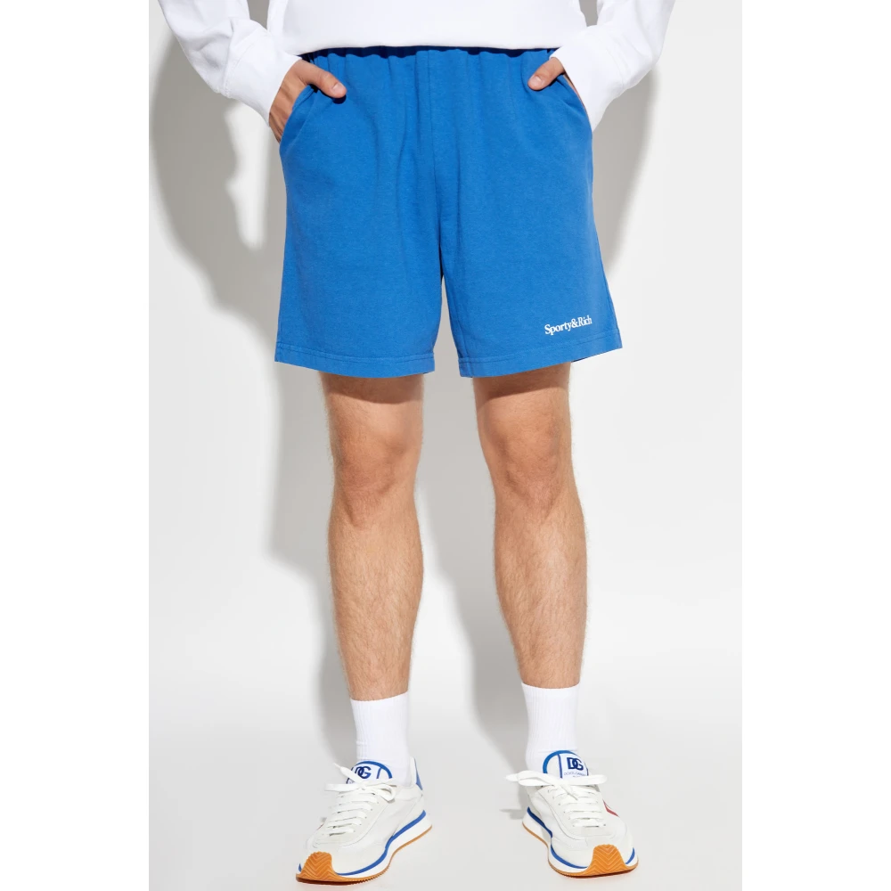 Sporty & Rich Katoenen shorts Blue Unisex
