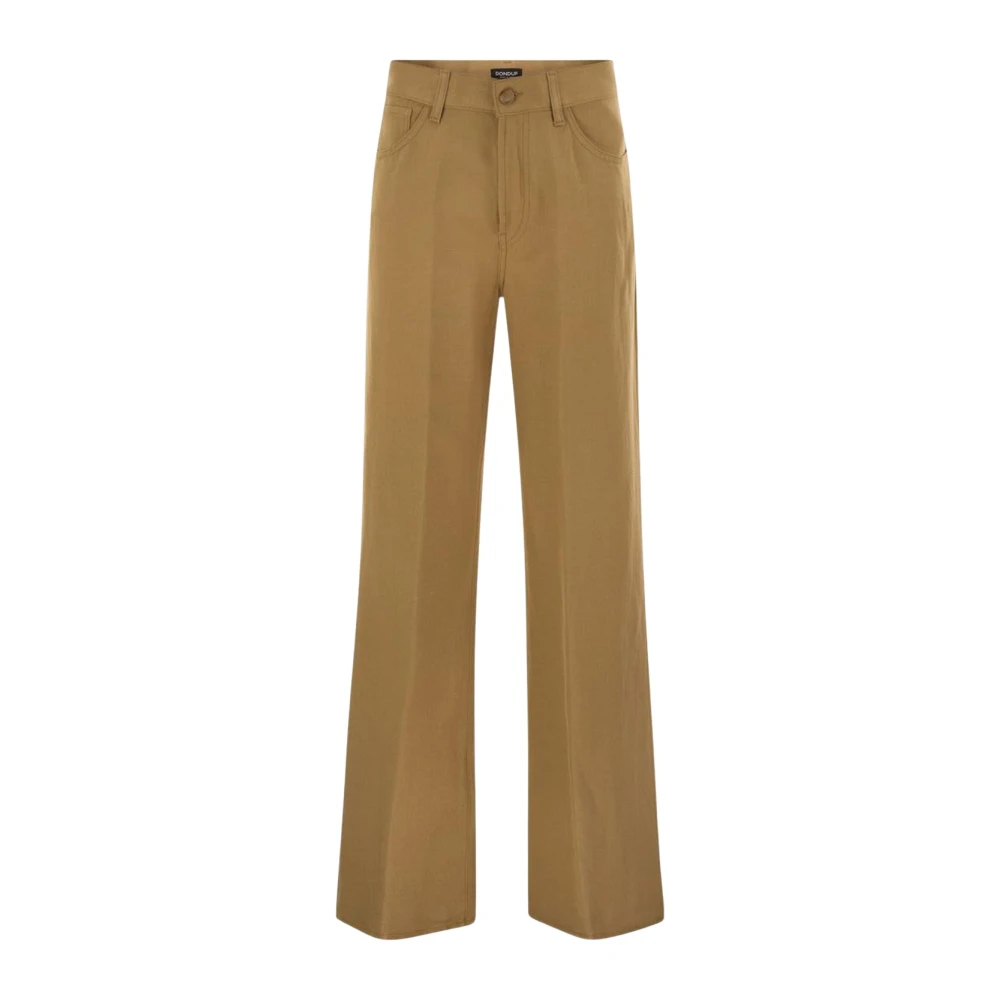 Dondup Donna Marrone - Pantaloni A Gamba Larga Amber - Trousers - W29