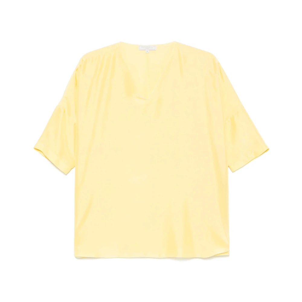 Antonelli Firenze Jasmijn Gele V-hals T-shirt Yellow Dames