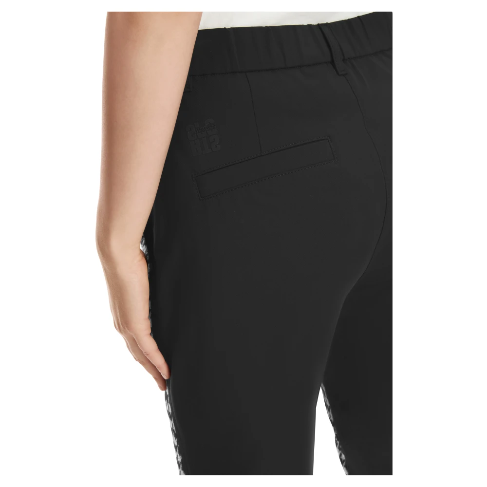 Marc Cain Chickcheck Slim Fit High Waist Broek Black Dames